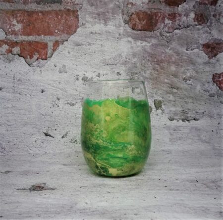 "AUSSIE INSPO " Stemless ( with gold) Resin & Ink coated Wine Glass