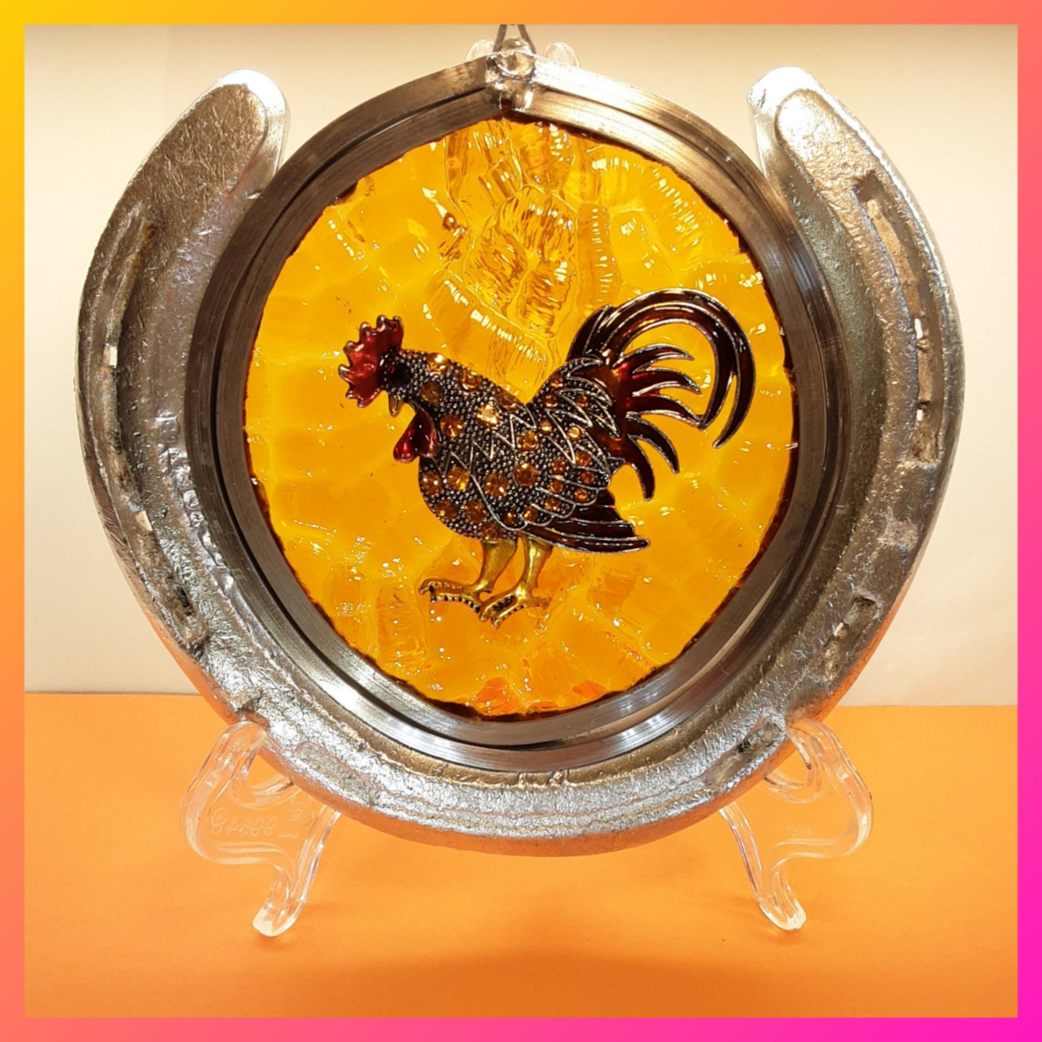 HORSESHOE SUN CATCHER: ROOSTER